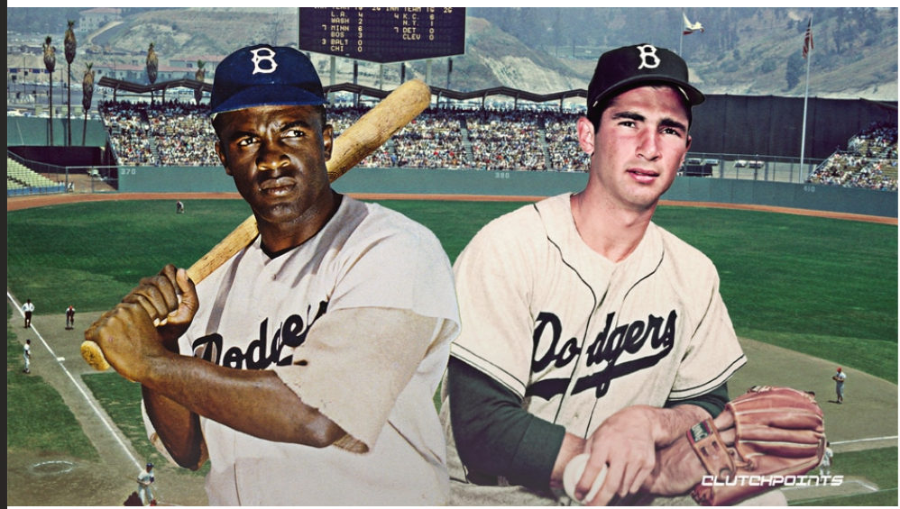 The Dodgers Sandy Koufax Clayton Kershaw Jackie Robinson Vin