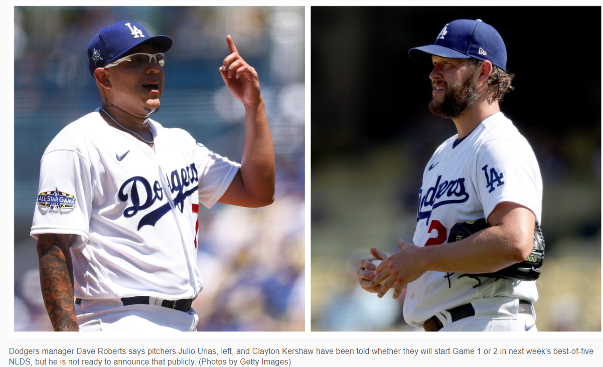 Dodgers LHP Clayton Kershaw chased in 1st inning of NLDS against