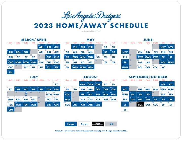 Dodgers 2023 Spring Training Schedule Has Officially Been Released