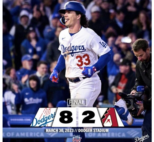 Several Dodgers Shine in 2023 Opening Game Victory - 8-2 - Dodger